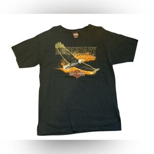 Harley-Davidson Black and Gold Eagle T-Shirt
